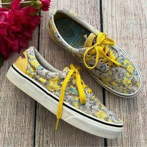 VANS yellow The Simpsons Itchy Scratchy slip on shoes mens 6 women 7.5